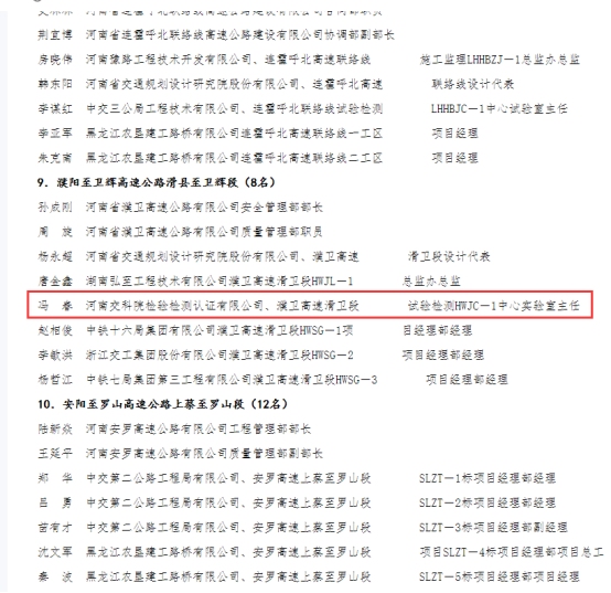 喜報！河南交科院檢驗檢測認證有限公司、河南省豫通工程管理咨詢有限公司獲河南省交通運輸廳通報表揚